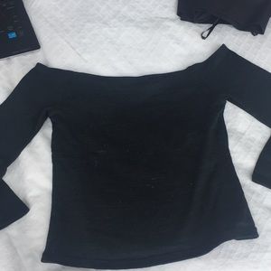 Rag & Bone off the shoulder 3/4 sleeve crop top